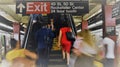 New York City Rockefeller Center Rush Hour Commute to Work Subway Station