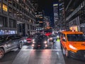 New York City rush hour at night. Royalty Free Stock Photo