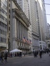 New York City`s Wall Street stock exchange building.