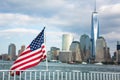 New York City seen from a boat Royalty Free Stock Photo