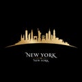 New York city silhouette black background Royalty Free Stock Photo
