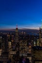 New York City skyline aerial panorama view at night with Times Royalty Free Stock Photo