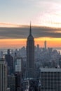 New York City skyline aerial panorama view at night with Times Royalty Free Stock Photo