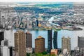 New York City Skyline Aerial View. Abstract, Architecture, Modern Building, High Angle View Royalty Free Stock Photo