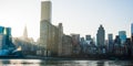 New York City Skyline along River Royalty Free Stock Photo