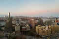 New York City skyline from Brooklyn Bridge. Brooklyn buildings of New York. New Skyline of NYC with Brooklyn Bridge Royalty Free Stock Photo