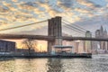 New York City Skyline and Brooklyn Bridge Royalty Free Stock Photo