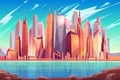 New York city skyline cartoon vector background Royalty Free Stock Photo