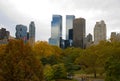 New York City skyline and Central Park in Autumn Royalty Free Stock Photo