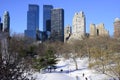New York City skyline and Central Park in Winter Royalty Free Stock Photo
