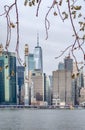 new york city skyline on a cloudy day Royalty Free Stock Photo
