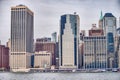 new york city skyline on a cloudy day Royalty Free Stock Photo