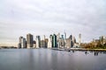 new york city skyline on a cloudy day Royalty Free Stock Photo