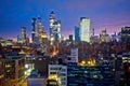 New York City skyline colorful night view