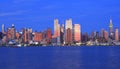 New York City Skyline At Dusk, View From New Jersey Area