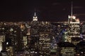 New York City Skyline Empire State Building Night Royalty Free Stock Photo