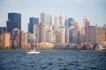 New York City Skyline in Fall Sunset