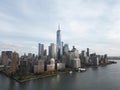 New York City skyline from Jersey over the Hudson River with the skyscrapers. Manhattan, Midtown, NYC, USA. Business Royalty Free Stock Photo