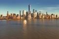 New York City skyline from Jersey over the Hudson River with the skyscrapers. Manhattan, Midtown, NYC, USA. Business Royalty Free Stock Photo
