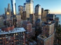 New York City skyline from Jersey over the Hudson River with the skyscrapers. Manhattan, Midtown, NYC, USA. Business Royalty Free Stock Photo