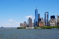 New York City Skyline with Manhattan Financial District, World Trade Center and Water of New York Harbor, New York, USA Royalty Free Stock Photo