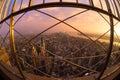 New York City skyline with Manhattan skyscrapers at dramatic stormy sunset, USA. Royalty Free Stock Photo