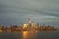 New York City skyline. Manhattan Skyscrapers in NYC, panorama from drone. Royalty Free Stock Photo