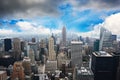 New York City Skyline - Midtown and Empire State Building, view from Rockefeller Center Royalty Free Stock Photo