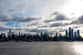 New York City Skyline Morning Sun Across the Hudson River