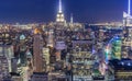 New York City skyline at night as seen from the Top of the Rock Royalty Free Stock Photo