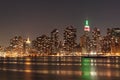 New York City skyline at Night Lights Royalty Free Stock Photo