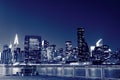 New York City skyline at Night Lights Royalty Free Stock Photo