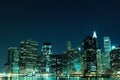 New York City skyline at Night Lights Royalty Free Stock Photo