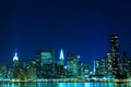 New York City skyline at Night Lights Royalty Free Stock Photo