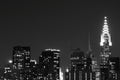 New York City skyline at Night Lights Royalty Free Stock Photo