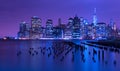 New York city skyline at night, Manhattan, USA Royalty Free Stock Photo