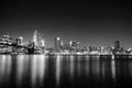 New York City skyline by night. Manhattan view. Royalty Free Stock Photo