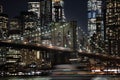 New York City skyline at night, night view of New York streets Royalty Free Stock Photo