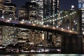 New York City skyline at night, night view of New York streets Royalty Free Stock Photo