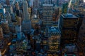 New York City skyline at night - skyscrapers of midtown Manhattan with Empire State Building at Amazing Sunset - USA Royalty Free Stock Photo