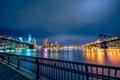 NewYork City skyline at Night, New York City, USA Royalty Free Stock Photo