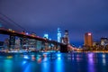 NewYork City skyline at Night, New York City, USA Royalty Free Stock Photo