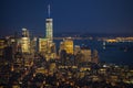 Manhattan Skyline at Night, New York City, United States of America Royalty Free Stock Photo