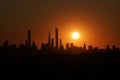 New York City skyline panorama at sunset Royalty Free Stock Photo