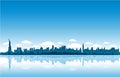 New York City skyline reflect on water Royalty Free Stock Photo