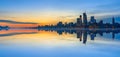 New York City Skyline Reflections at sunrise Royalty Free Stock Photo