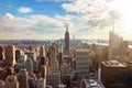 New York City skyline from roof top. Royalty Free Stock Photo