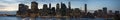 New York City skyline seen from Brooklyn, Brooklyn bridge, East River, skyscrapers, after sunset, lights, panoramic view Royalty Free Stock Photo