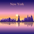 New York city skyline silhouette background