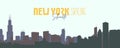 New York City Skyline. Silhouette. Illustration. Print Ready. Banner, Poster, Card, Design. Royalty Free Stock Photo